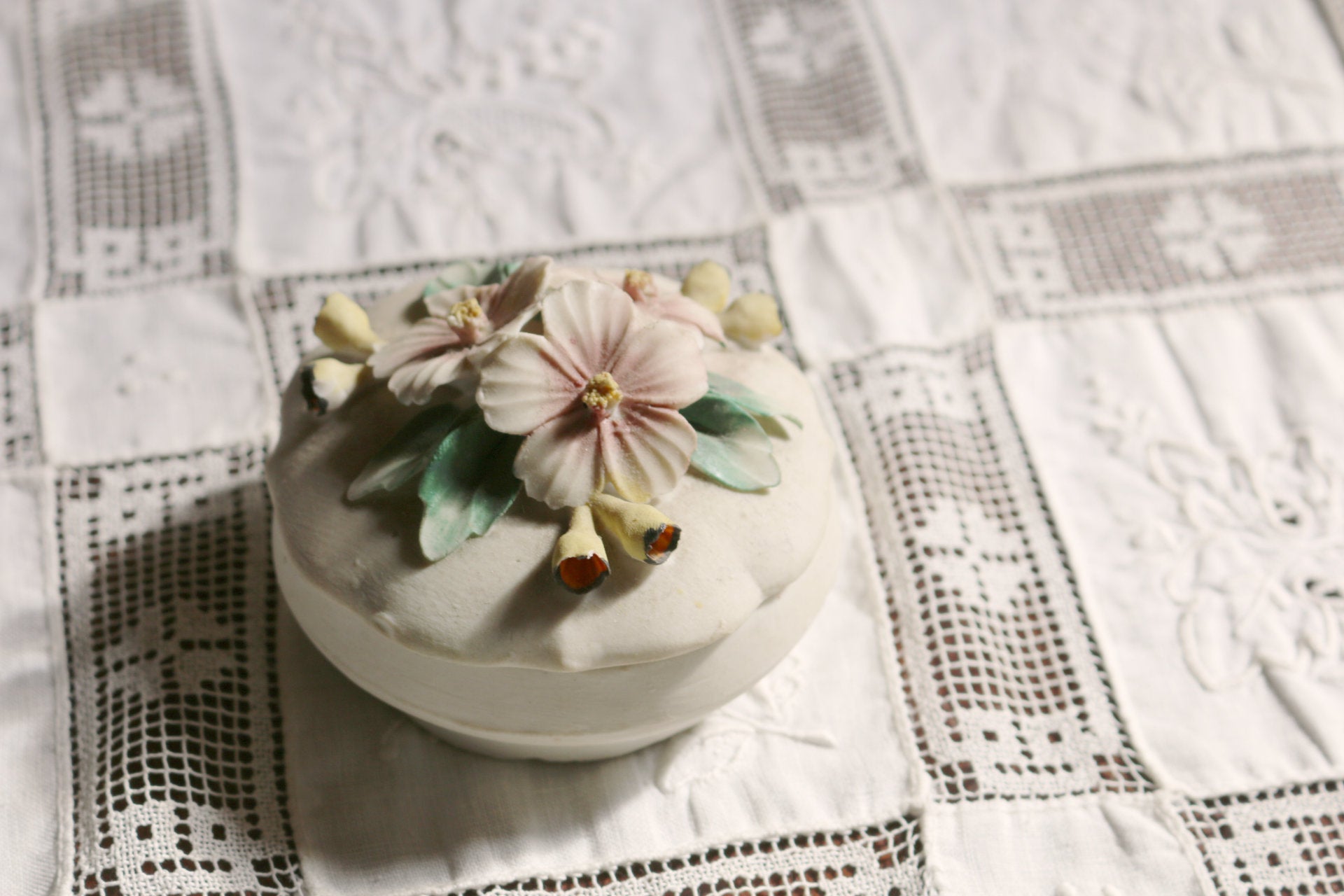 Caja Porcelana Capodimonte con Flores