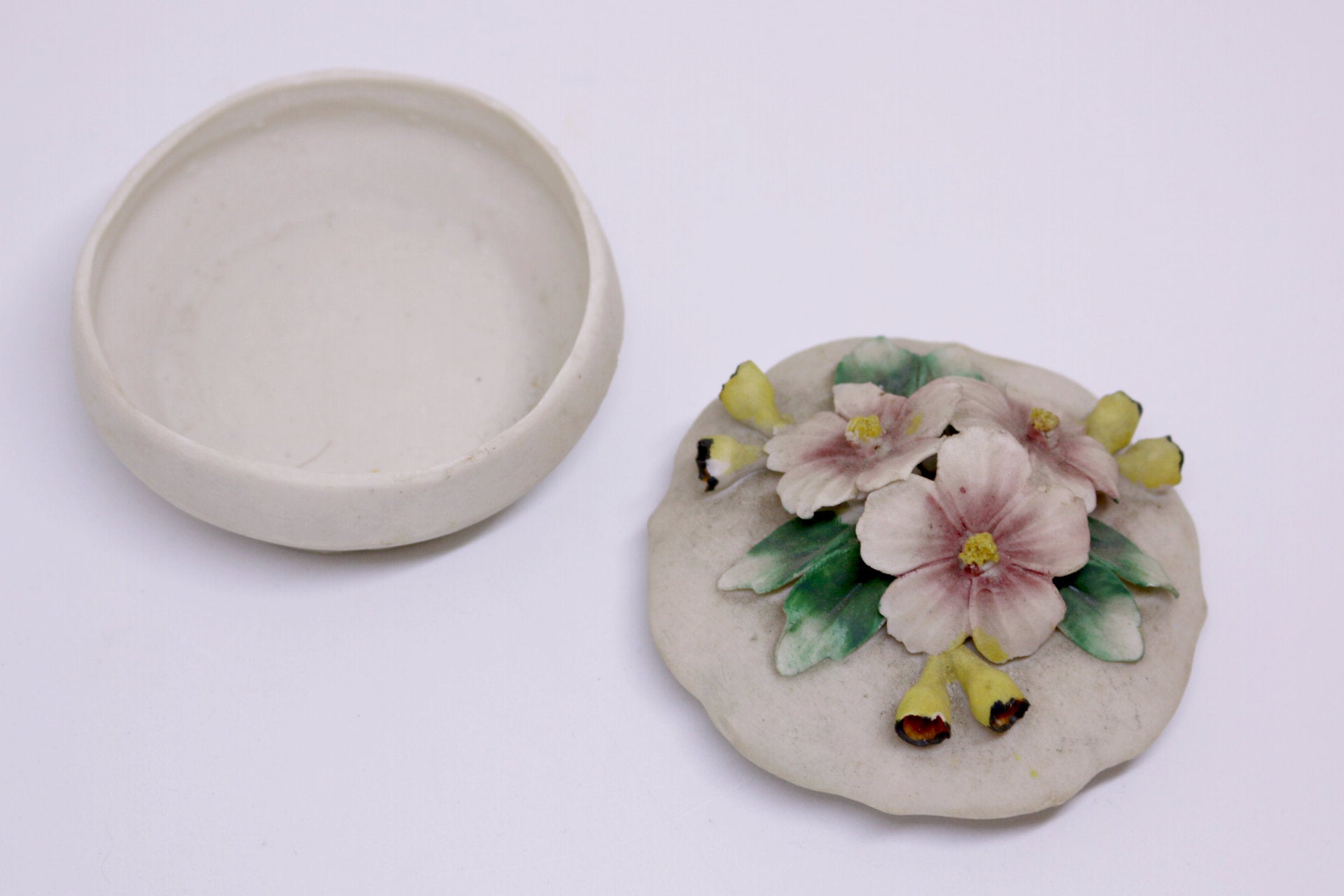 Caja Porcelana Capodimonte con Flores