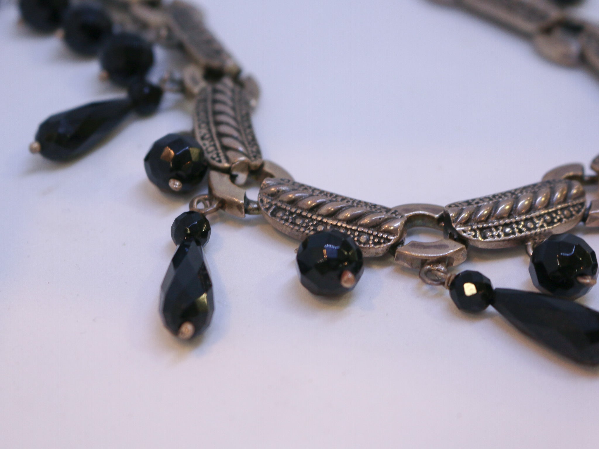 Collar Elaborado en Plata de Ley y Onix Facetado