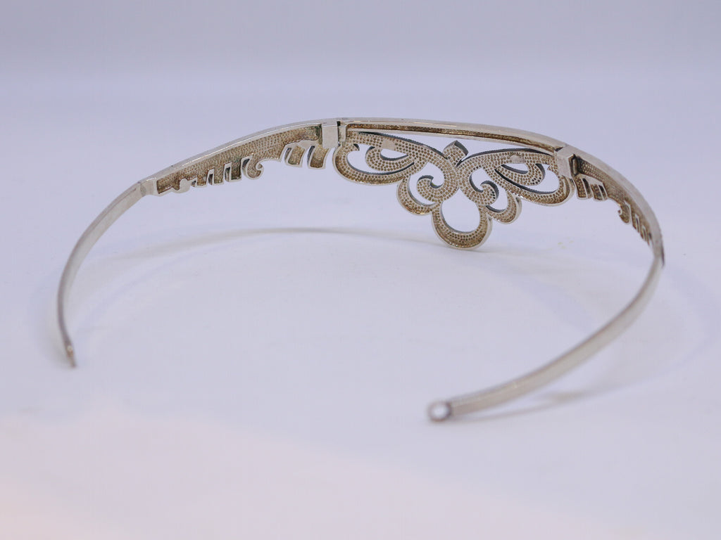 Tiara de Novia Plata de Ley Marcasitas