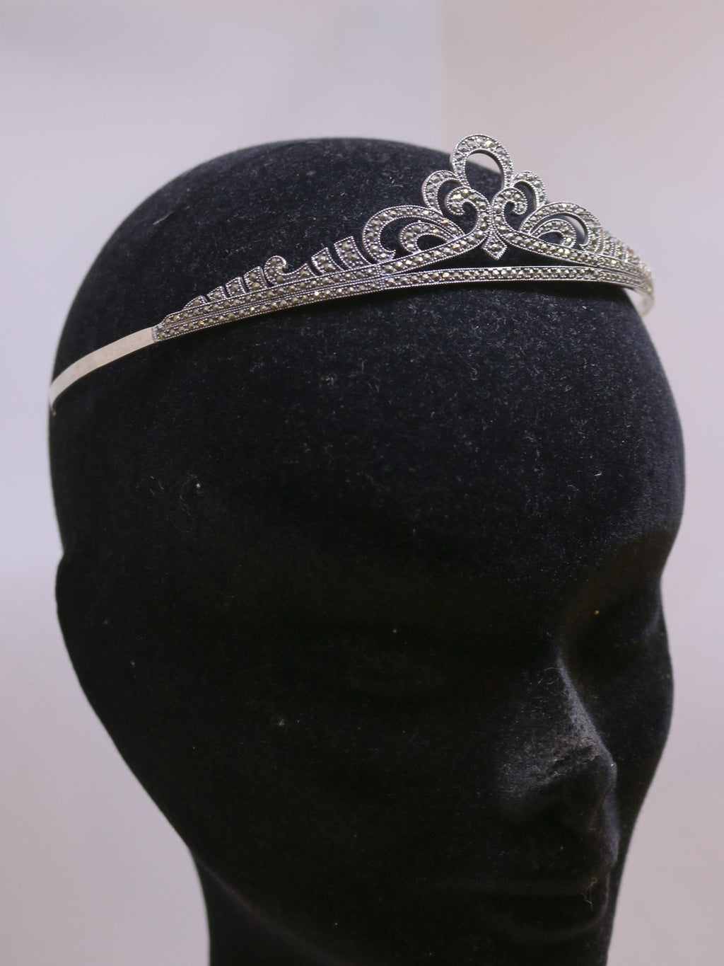 Tiara de Novia Plata de Ley Marcasitas