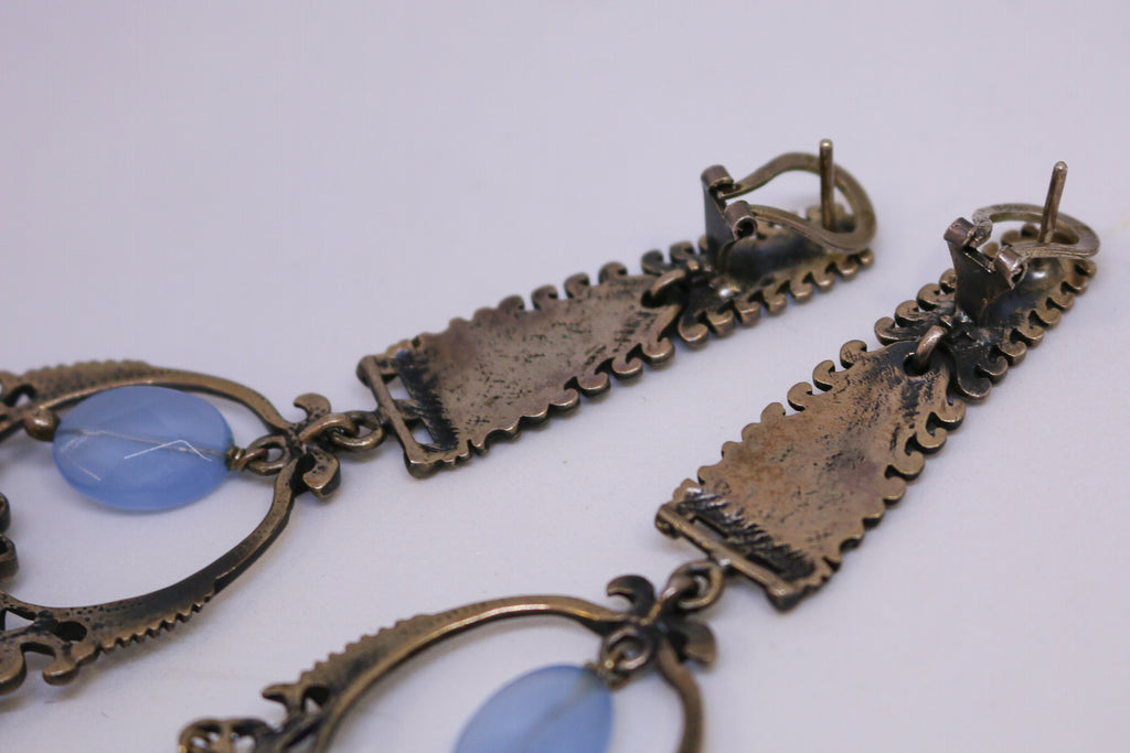 Pendientes Plato de Ley con Amazonitas
