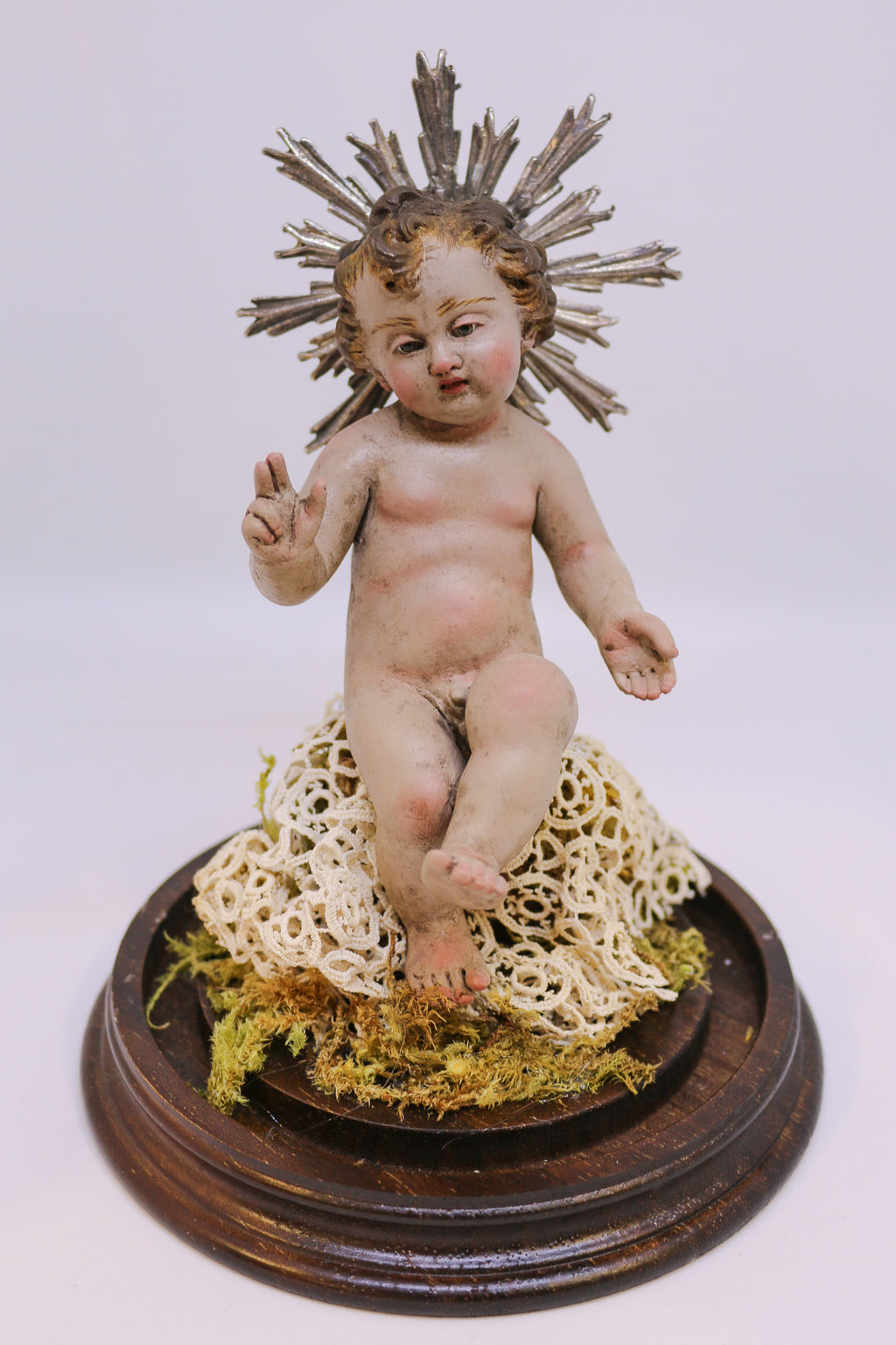 Jesus Bambino Madera Monsignore con Fanal