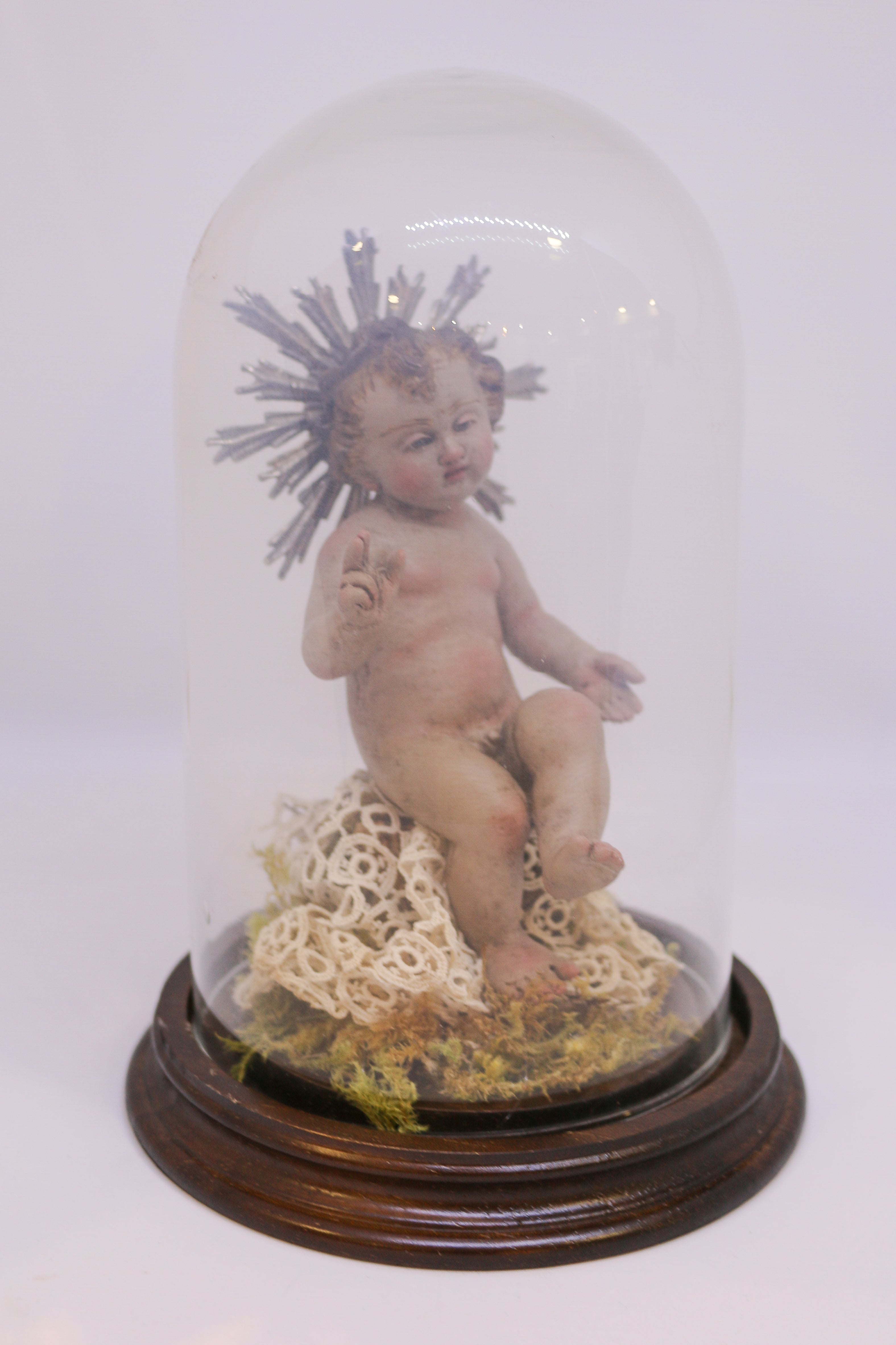 Jesus Bambino Madera Monsignore con Fanal